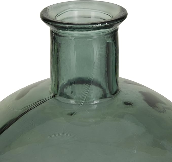 Deco 79 Recycled Glass Handmade Decorative Vase Spanish Centerpiece Vase, Flower Vase for Home Decoration 13" x 13" x 17", Green