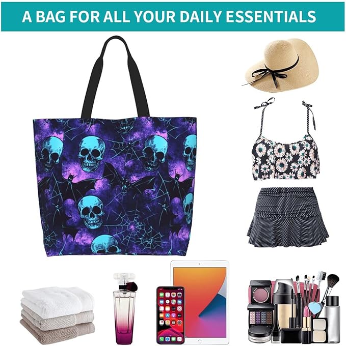 Tote Bag Shoulder Bags for Women Grocery Shopping Bag Reusable Bags Boho-Red Paisley 1