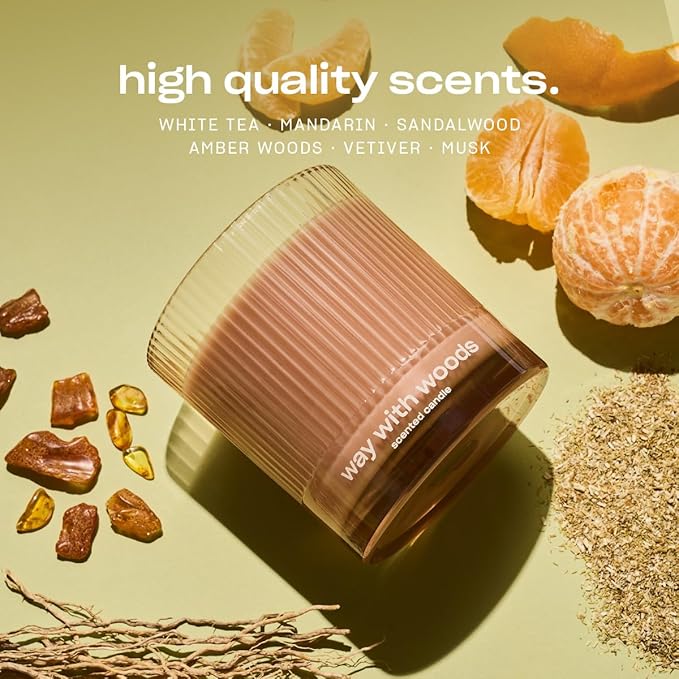 Way with Woods Luxury Scented Candle by Snif, Inviting, Crisp Scent, 50+ Hours, 100% Cotton Fiber Wicks, Soy Wax Blend, Non-Toxic, Vegan, 8.5 oz