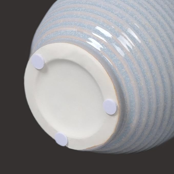 Sunddo Blue Ceramic Vases for Home Decor, 6 Inch Modern Decorative Vase with Handle, Small Flower Vase for Centerpiece, Entryway Living Room Dining Table Farmhouse Office Decor