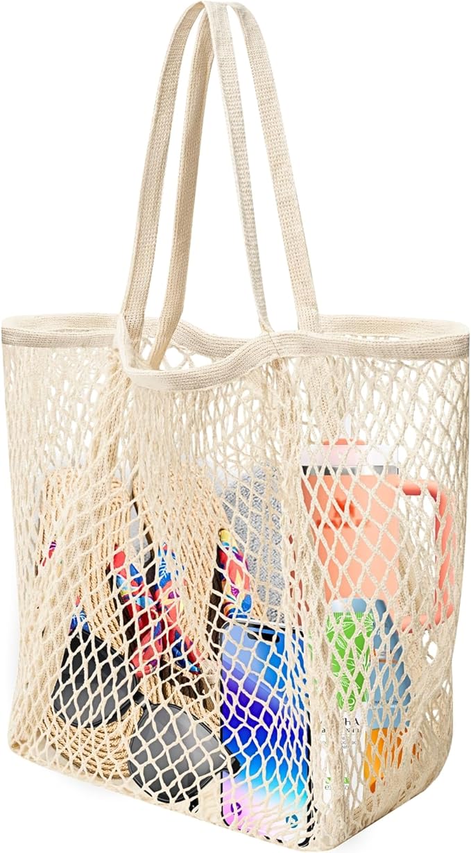 Ofiray-home Cotton Christmas Tote Bag for Woman, Reusable Mesh Grocery Bags with Handles, Greeting Card, Ideal Xmas Gift