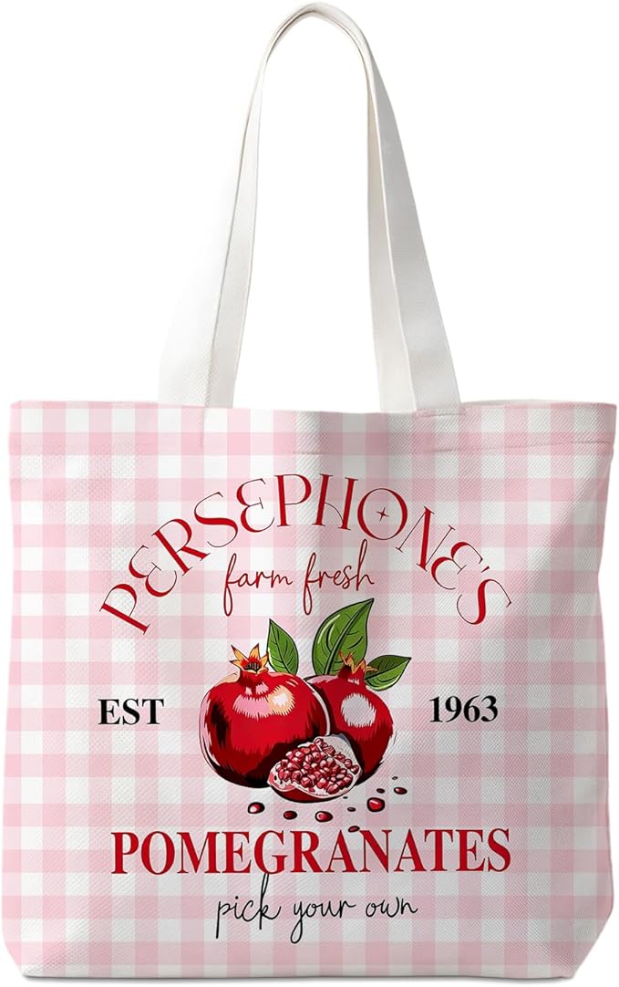 Animals-Flowers-Fruits-Bow Valentines Canvas Heart Tote Bag, Coquette Reusable Shopping Grocery Bags