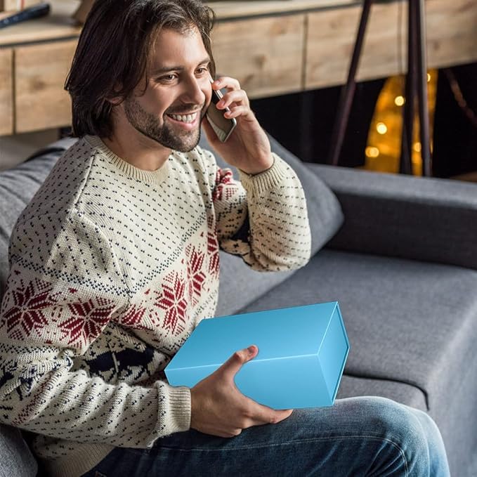 Gift Boxe 10" x 6" x 3" with Magnetic Closure Lid Gift Boxes for Presents,Bridesmaid Gifts Box,Cute Box,Birthday Gift box,Luxury for Gift Packaging, Magnetic Gift Box for Wrapping Gifts (Blue/5PCS)