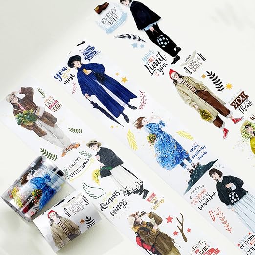 WT Twilight Zone Wide PET Tape, Single Roll, Original Designs, Modern Fashion Girls Decorative Tape for Journals, Scrapbooks, Bujo, DIY Crafts