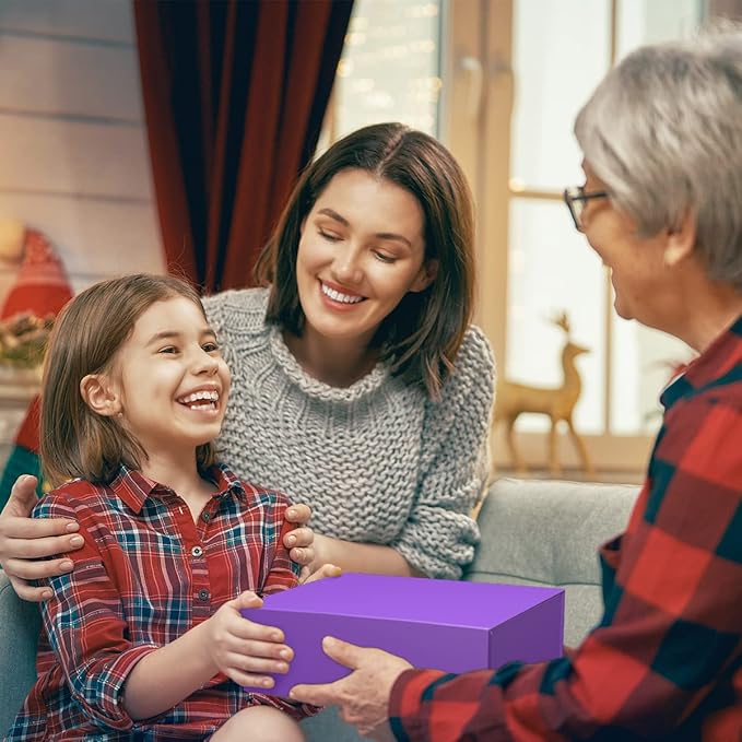 Purple Gift Boxes 10"x6"x3" with Magnetic Closure Lid Gift Boxes for Presents,Bridesmaid Gifts Box,Cute Box,Luxury for Gift Packaging, Magnetic Gift Box for Wrapping Gifts (Purple/5PCS)