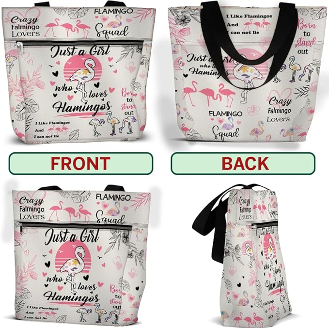 Aesthetic Tote Bag with Zipper & Pockets, Thoughtful Shoulder Bag Gift for Grandma and Women on the Go