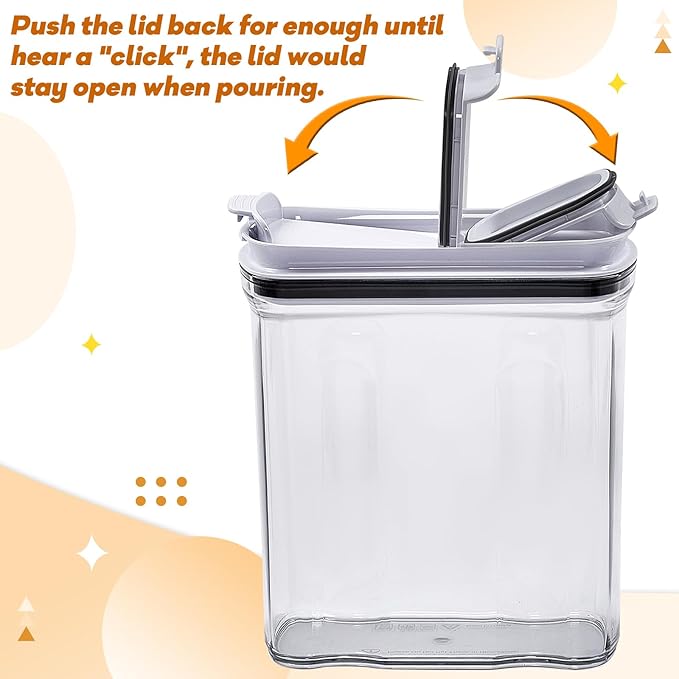 FreshKeeper Cereal Containers Storage Set, Airtight Food Storage Container with Lid 4L/135.2oz, 2PCS BPA-FREE Plastic Pantry Organization Canisters for Rice Cereal Flour Sugar Dry Food in Kitchen