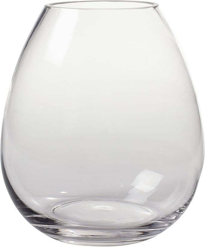 COURONNE CO. Clear Modern Glass Vase for Bouquet 7.88" Centerpiece Vase Decor for Table, Living Room, Bedroom, Office, Kitchen, and Many More, Recycled Glass Flower Vase, 1 Piece, 106.5 oz Capacity