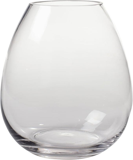 COURONNE CO. Clear Modern Glass Vase for Bouquet 7.88" Centerpiece Vase Decor for Table, Living Room, Bedroom, Office, Kitchen, and Many More, Recycled Glass Flower Vase, 1 Piece, 106.5 oz Capacity