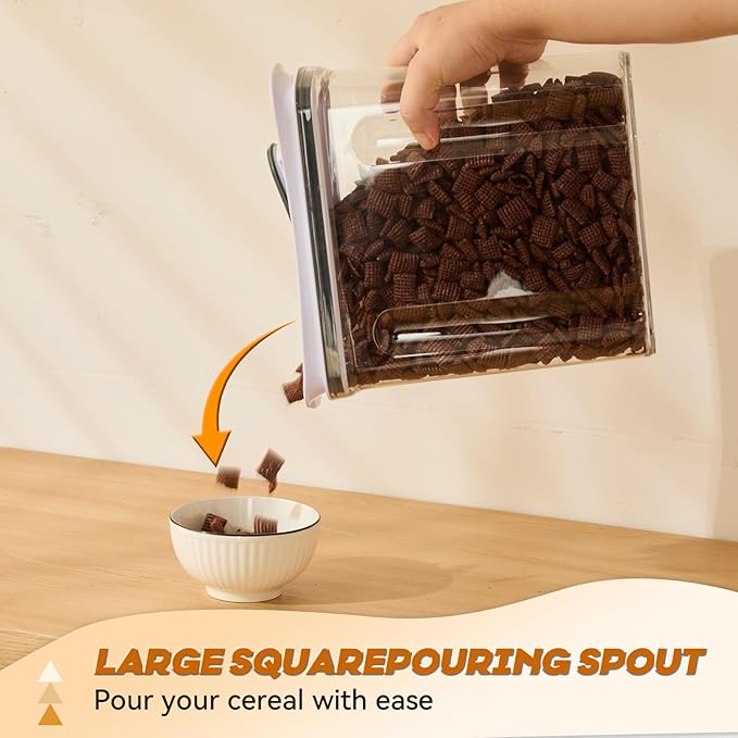 FreshKeeper Cereal Containers Storage Set, Airtight Food Storage Container with Lid 3.5L,2PCS BPA-FREE Plastic Pantry Organization Canisters for Rice Cereal Flour Sugar Dry Food in Kitchen…