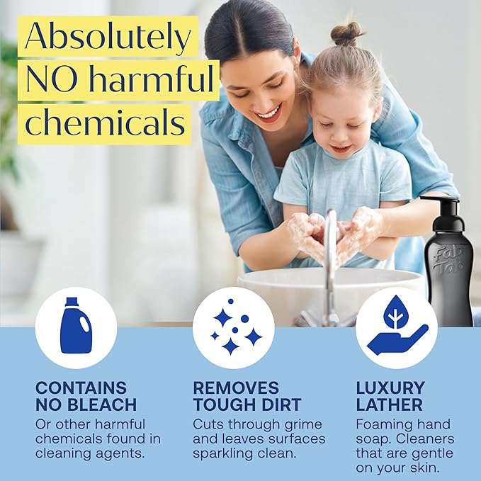 Fab Tab Home Cleaning Kit Refill Tablets - All-Purpose Cleaner, Bathroom Cleaner & Foaming Hand Soap Tablet Refills - Plant-Based - Platic-Free - No Harsh Chemicals - (Bottles Not Included)
