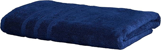 Mosobam Luxury Turkish Bath Towels 30X58 Navy Blue Oversize 700 GSM Bamboo Viscose & Aegean Turkish Combed Cotton