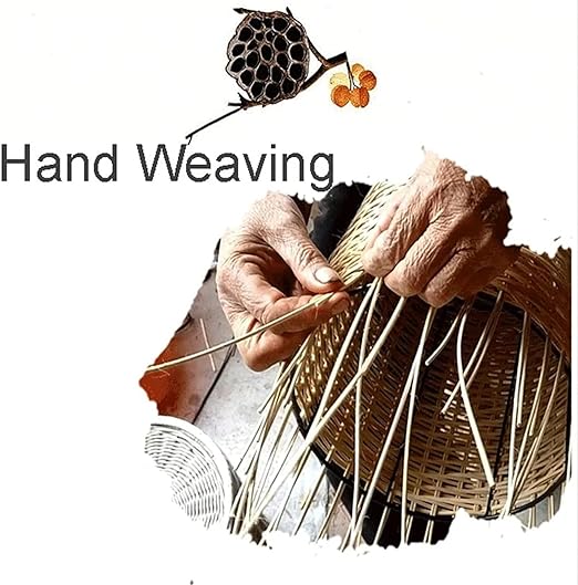 CUTMKGK Rattan Round Foot Pedal Trash Can with Lid,Kitchen Wicker Garbage Can Bedroom Retro Office Silent Handwoven Wastebasket (Brown,5L)