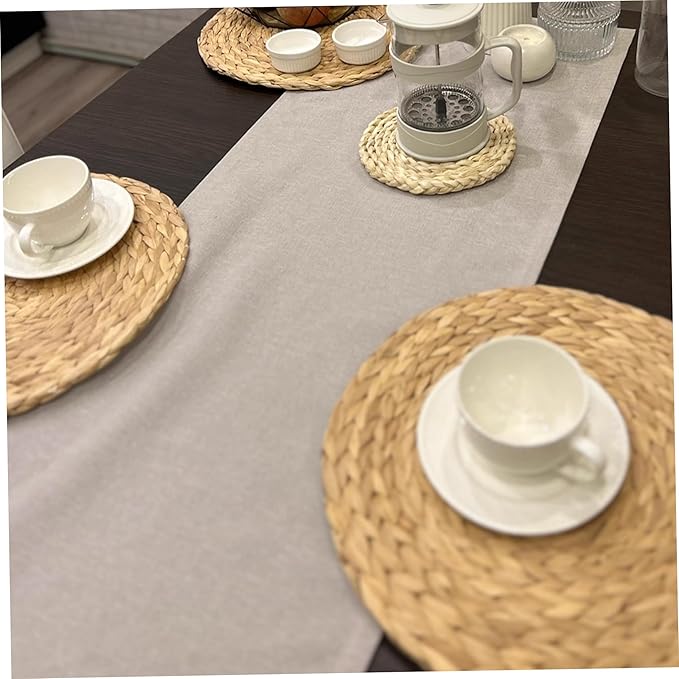 Wicker Placemats, Rattan Placemats, 8Pcs Woven, 13 Inch Farmhouse Round Water Hyacinth Braided for Dining Table, Home, Wedding