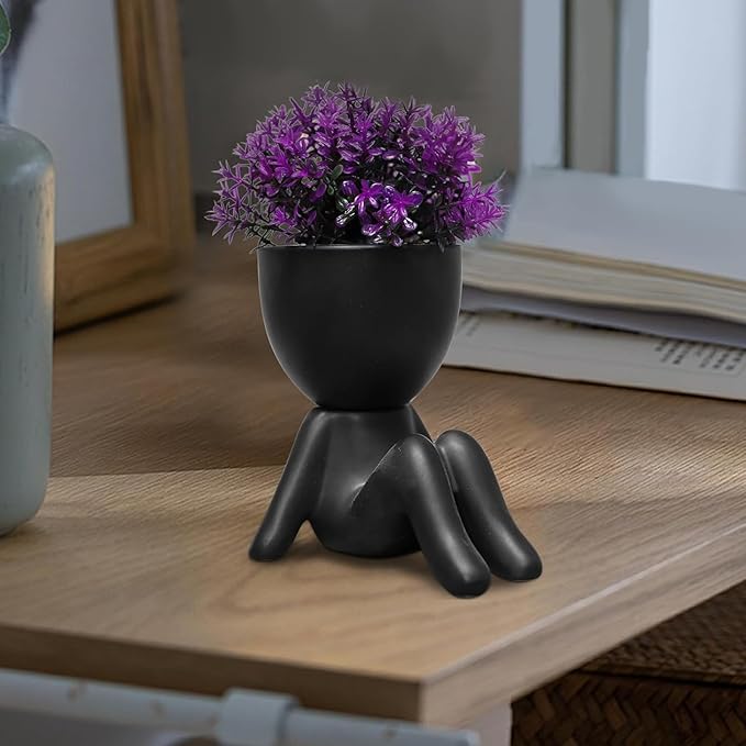 Zerzsy Fake Plants Mini Artificial Greenery Potted Plant for Home Decor Indoor Office Small Fake Plants Decor Cute Faux Succulent Desk Decoration for Office - Set of 1