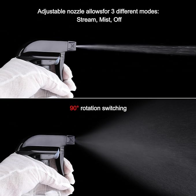 Teyssor Spray Bottles Water Spray Bottle 2 Packs- BPA Free -10 oz/300 ml Plastic Refillable Containers Fine Mist Small Spray Bottle with Adjustable Nozzle for Hair, Cooking, Cleaning