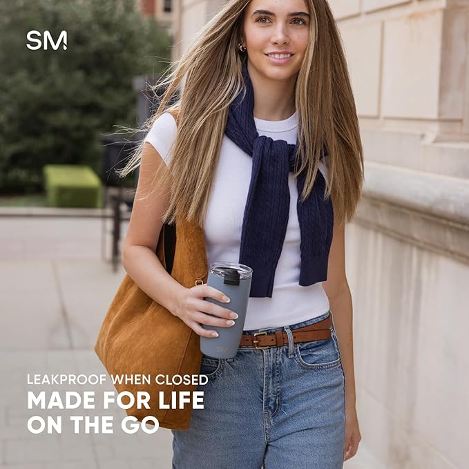 Simple Modern Travel Coffee Mug Tumbler with Flip Lid | Reusable Insulated Stainless Steel Cold Brew Iced Coffee Cup Thermos | Gifts for Women Men Him Her | Voyager Collection | 16oz | Forest