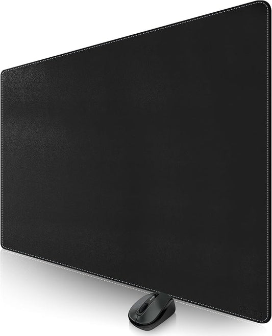 CENNBIE Leather Desk Pad, 51.2" x 31.4" Extra Large Leather Desk Mat Blotter Protector, Non-Slip Mouse Pad, Waterproof PU Leather Desk Mat on top of desks Large for Office and Home (Black)