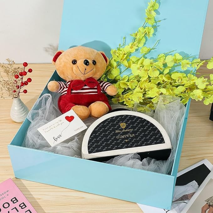 Extra Large Blue Gift Box 3 Pack 19x16x6 Inches,Gift Boxs for Presents with Lid Magnetic Closure Collapsible,Groomsman Proposal Box,Birthday, Christmas,for Clothes and Large Gifts