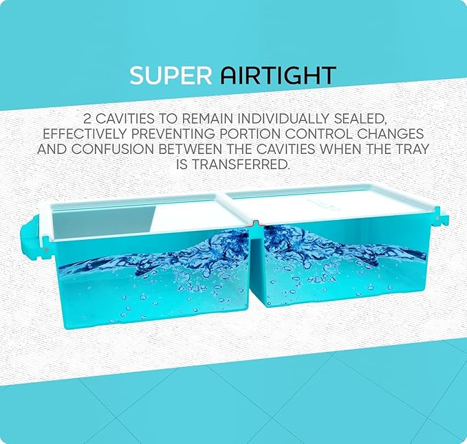 Silicone Freezer Tray With Lid-Soup Freezer Container molds-2-cup Extra Large Ice Cube Tray-makes 4 perfect 500ml portions cubes, For freezing soup,stews,sauces.Oven&Dishwasher-Safe(2-Pack)