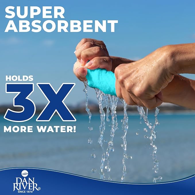 DAN RIVER 8 PC Luxury Bath Towels for Bathroom, 2 Bath, 2 Hand, and 4 Wash Cloths, 600 GSM 100% Ring Spun Cotton Towel Set, Highly Absorbent, Gym, Hotel, and Spa, Aqua