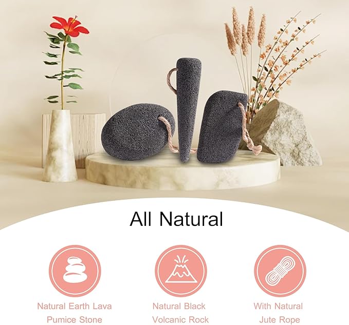 Natural Volcanic Pumice Stone for Feet Pumice Cleaning Stone for Sole of The Foot,Edges of The Foot,Toe Seams Deep Clean,Foot Scrubber for Dead Skin Remover 3 Shapes