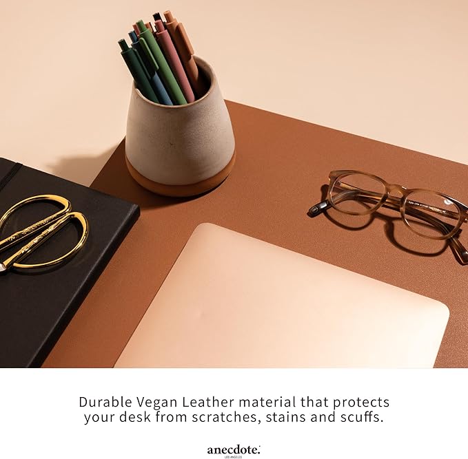 ANECDOTE Vegan Leather Desk Pad - 23.6"x17" Desk Mat for Your Office. This Quality Large Mouse Pad has Chic Elegance, Professional Look & Satisfying Touch - The Perfect Leather Mouse Pad for You!