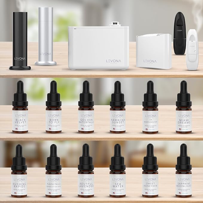 Levona Scents Oil Diffuser Essential Oils: Fragrance Oil for Diffuser - Black Velvette Diffuser Oils Scents - Woody Citrus with Herbal Floral Essential Oil Blends, Oakmoss, White Musk & Sandalwood