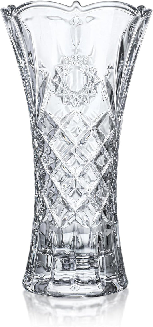 kanpura 11.2'' Clear Tall Crystal Vase Glass Vases for Flower Thickened Flower Vase for Christmas Party Centerpieces(1 Piece)