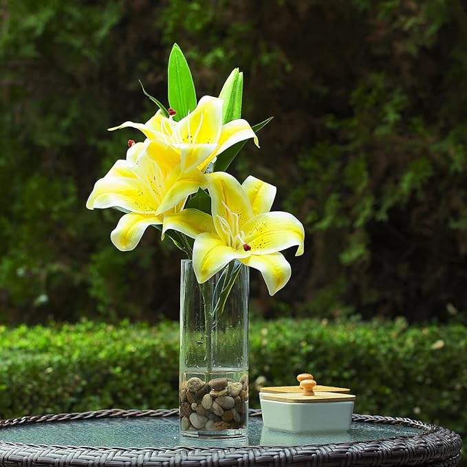 Enova Floral Cylinder Glass Vase - 6 x 12 Inches Round Large Flower Vase, Tall Pillar Candle Holder for Floating Candles and Flowers, Wedding Centerpiece (1 Piece)