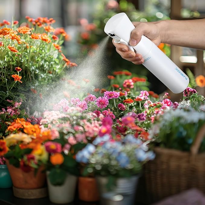 FLAIROSOL - The Original, Plant Mister Spray Bottle, 300ML Fine Mist Water Sprayer for Plants, Gardening, Cleaning,10.1oz (White Bottle - Blue Print)