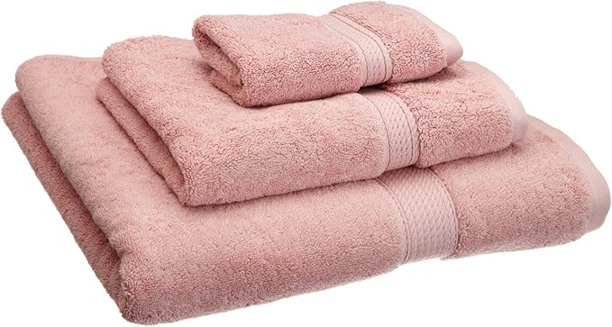 Buckingham Egyptian Cotton 3-Piece Towel Set, Washcloths, Hand Towels, Bath Towels, Tea Rose