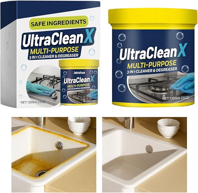 Powder Cleaner – Toilet Cleaning Powder and Powered Cooker Degreaser for Bathroom, Kitchen, Household Use on Glass, Sink, Oven, Bathtub, Wall, Floor, Bowl, Daily Deep Cleaning