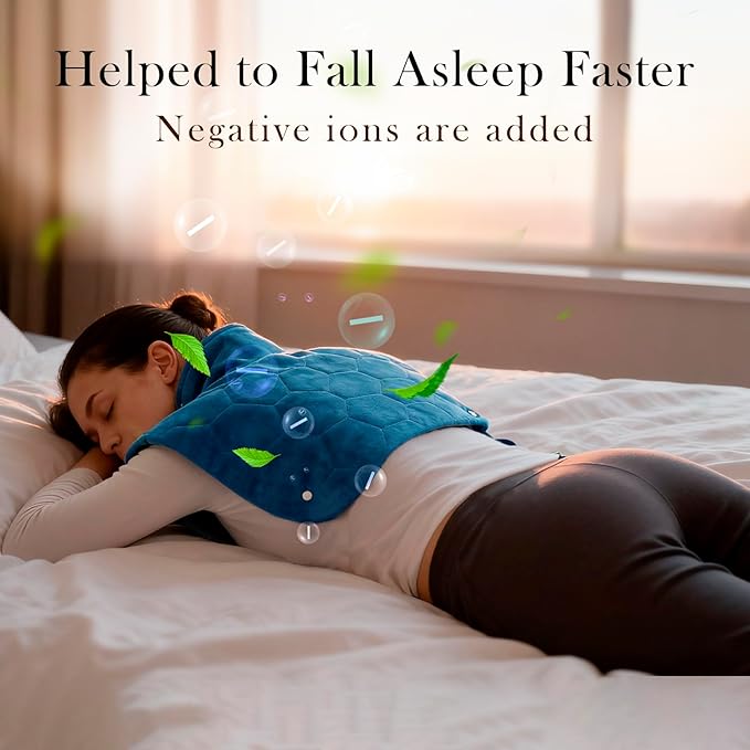 Nalax 30s Fast Heating Pad for Neck and Shoulders and Back, 6X Deeper Far Infrared Pain Relief, 8 Heat Settings Max 159℉, 4H Auto Off, Memory Function, Adjustable Strap, Christmas Gifts Women 24"x 20"