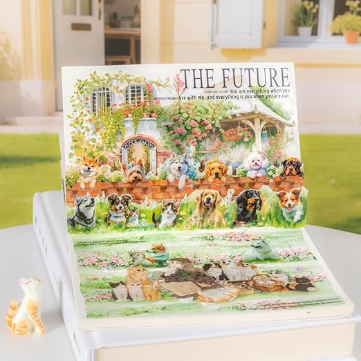 PET Tape Set for Junk Journal,6 Rolls Cute Cat Tape Stickers,Clear Pet Dog Stickers for Scrapbooking,Journaling,Planner,DIY Arts Crafts,Notebook,Phone Case,Cups(Pet Time)