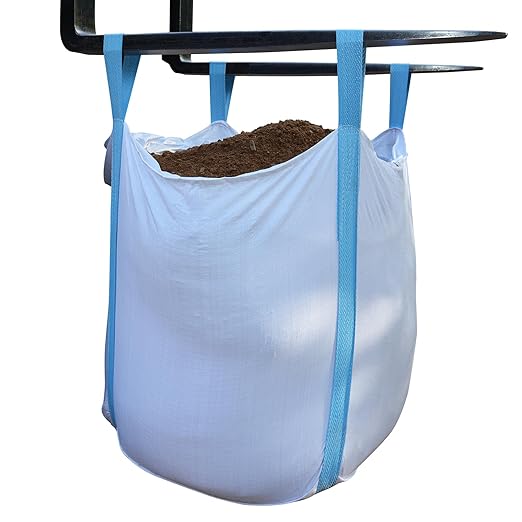 2 Pack FIBC Bulk Bag, Flexible Bulk Bags1.5 Ton Bag, 35"L x 35"W x 43"H, 3300lbs SWL, Duffle Top Flat Bottom Heavy Duty, Woven Polypropylene Waste Bag