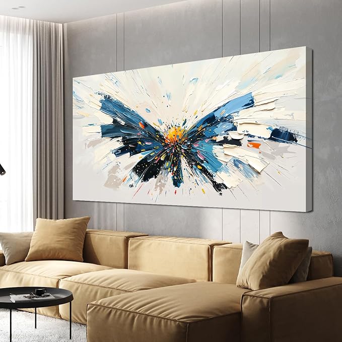 Canvas Wall Art Decor Abstract Modern Wall Art for Living Room Abstract Canvas Art Wall Decor Butterfly Wall Art Pictures Large Colorful Wall Art Prints Artwork for Walls Office Home Decor 24" X 48"
