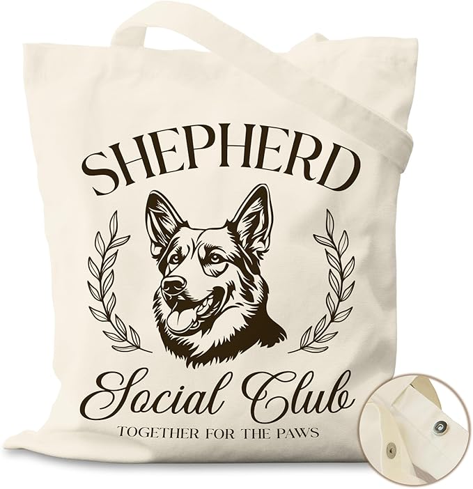 Dog Social Club Canvas Tote Bag, Travel & Daily Use, 16x14 Inch
