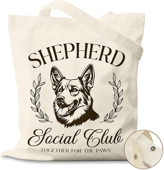 Dog Social Club Canvas Tote Bag, Travel & Daily Use, 16x14 Inch