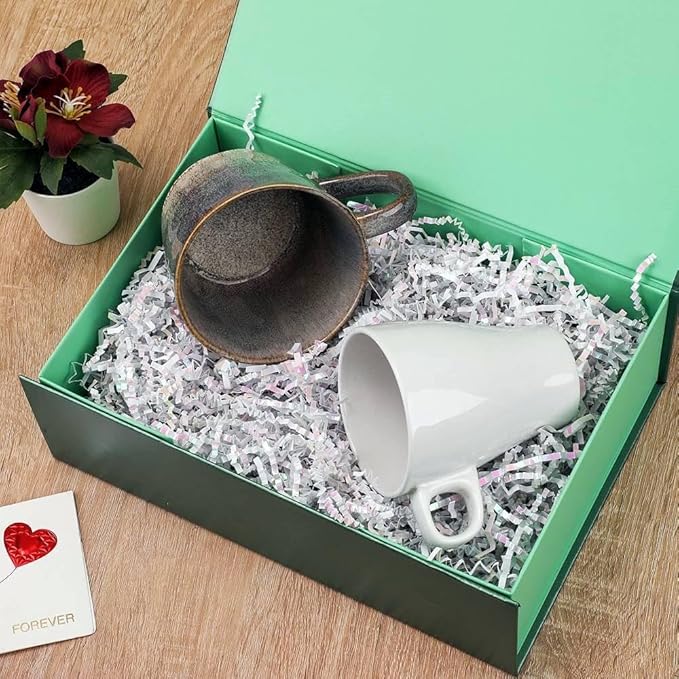 5 Pcs Green Gift Box for Presents 10.8x7.5x3.5 Inches Magnetic Gift Boxes with Lid Luxury Gift Box for Rectangle Collapsible for Bridesmaid, Wedding,Birthday Gift Packging