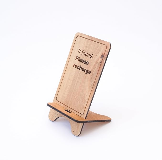 Design Your Own Phone Stand Personalized Wooden Holder Custom Pet Name Engraved Handmade Desk and Home Accessory Gift (Please Recharge)