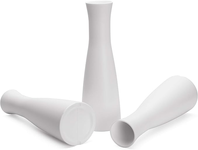 Tall Conic Composite Plastics Flower Vase, Small Bud Decorative Floral Vase Home Decor Centerpieces, Arranging Bouquets, Connected Tubes (Wide Caliber)