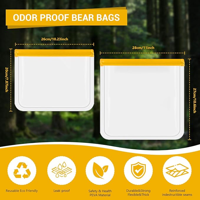 8 Pack Silicone Storage Freezer Bags, Waterproof Clear Document Holder with Zipper Seal, Reusable Food Storage Bags, Leakproof Food Storage Containers for Picnic, Work, Home Use