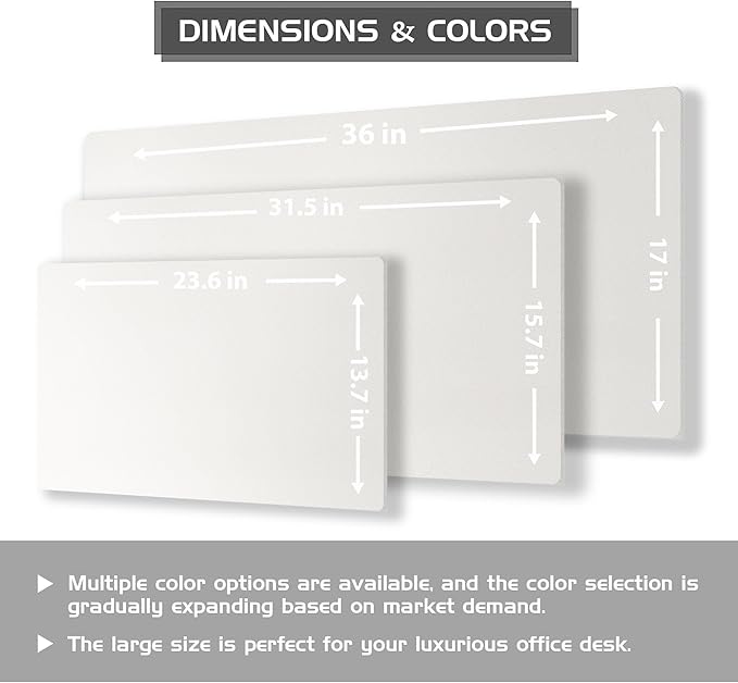 Aothia Dual-Sided Desk Pad - Leather Desk Mat, Natural Cork Desk Pad Protector, Large Mouse Pad for Desk, Waterproof Desk Blotter Pad, Desk Writing Pad for Office Work/Home, Off-White (25.6"x13.7")