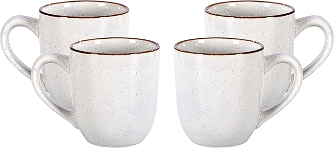 Stoneware Euro-Nordic 20pc Dinnerware Set, Shiny White With Speckled Effect