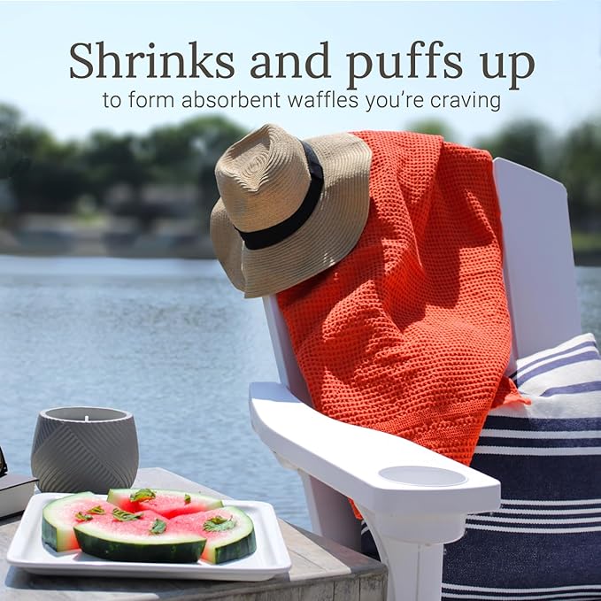 GILDEN TREE Waffle Bath Sheet Large Bath Towels Quick Dry Thin Body Towels, 40x80 Oversized Bath Towels for Adults, Classic Style (Bright Coral)