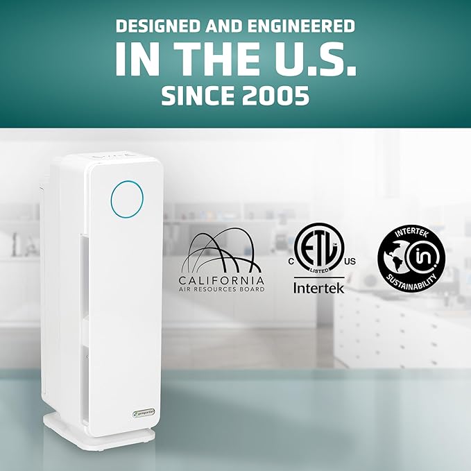 GermGuardian Air Purifier for Homes with Pets, H13 Pet HEPA Filter, Removes Pet Dander, Dust, Allergens, Smoke, Pollen, Odors, Mold, UV-C Light Helps Reduce Germs, 22 Inch, White, AC4300WPT