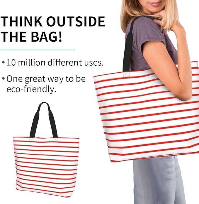 Tote Bag Shoulder Bags for Women Grocery Shopping Bag Reusable Bags Boho-Red Paisley 1