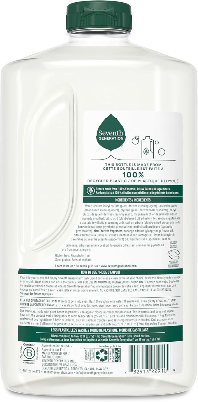 Seventh Generation Hand Dish Wash Refill, Lavender Floral & Mint, 3pk 50z