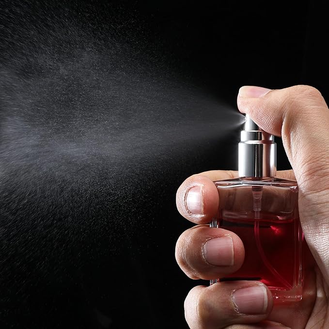 20 Pcs Clear Glass Fine Mist Atomizer Spray Bottle, 15ml Portable Square Empty Glass Perfume Atomizer Bottles, Clear Refillable Perfume Bottle with 10 5ML Droppers and 10 Funnels